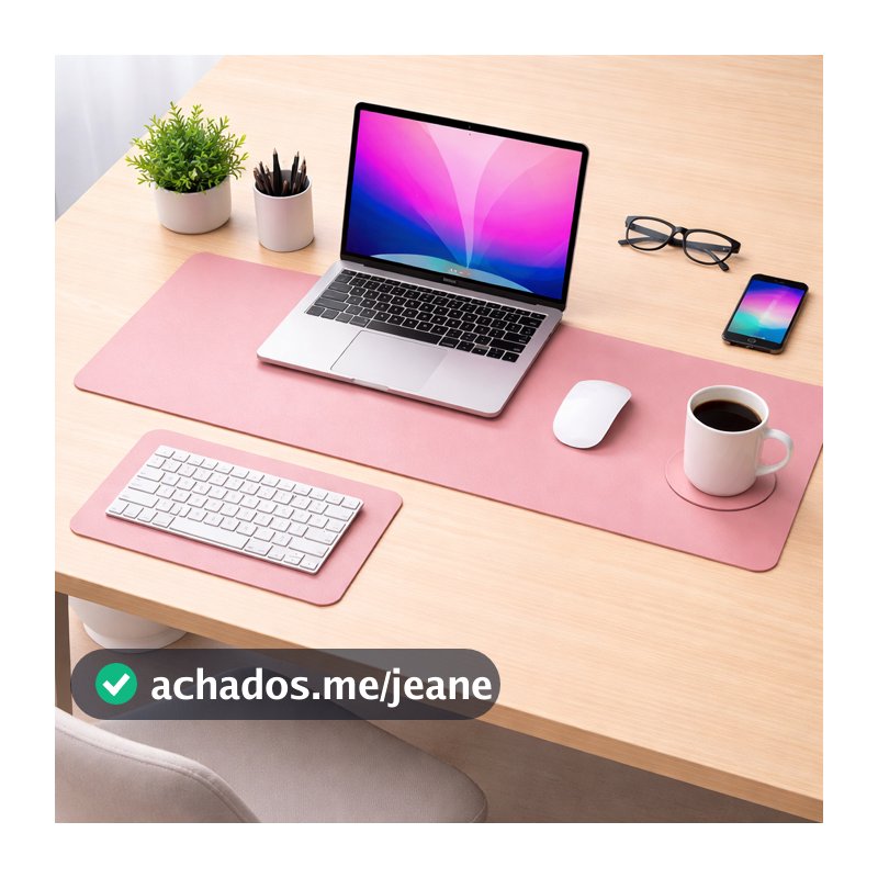KIT Mouse Pad Desk Pad Couro Antiderrapante Tapete Mesa Gamer Setup Trabalho Estudo Protetor Mesa