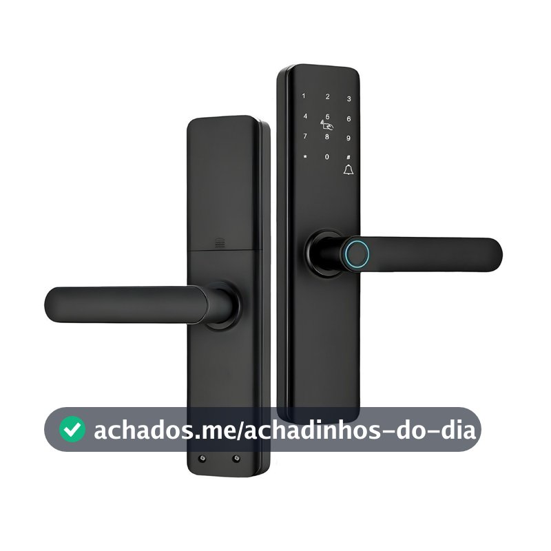 Fechadura Eletrônica Smart Door com Impressão Digital Senha Cartão NFC e Chave Mecânica