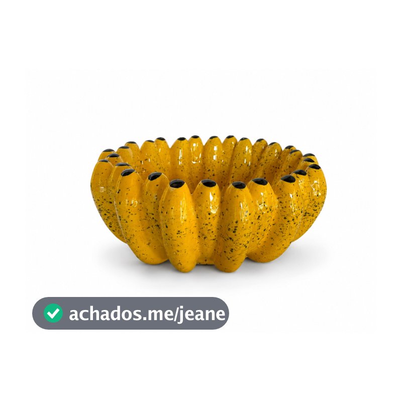 Fruteira Decorativa Banana em Cerâmica Amarela | Centro de Mesa Moderno Gourmet