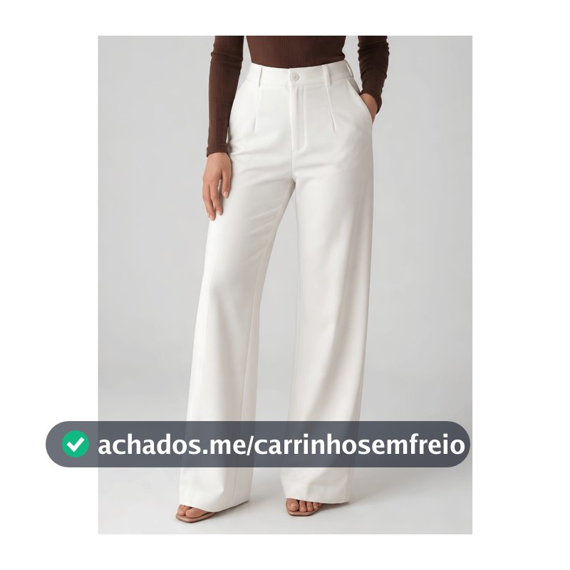 Calça Alfaiataria Feminina Wide Leg Social Cintura Alta Pantalona Elegante Executiva Escritório Trabalho Premium