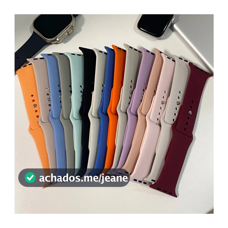 Pulseira de Silicone para Apple Watch Ultra 4 3 2 Series 12 11 10 9 8 7 6 5 SE 49mm 46mm 45mm 44mm 42mm 41 40 38mm