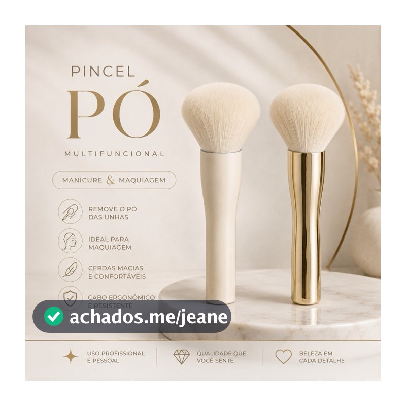 Pincel para Pó de Unha e Maquiagem Manicure Nail Designer Pincel para Pó Facial