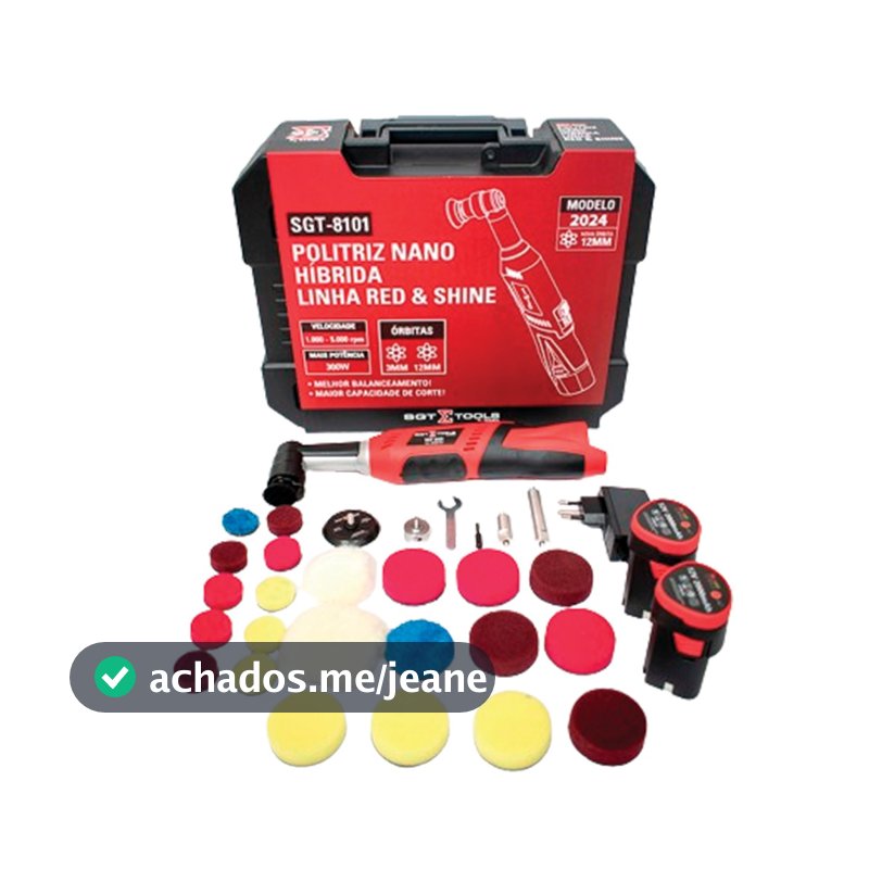 Politriz Nano Hibrida 300W com 2 Baterias Bivolt SGT81012 Sigma para Polimento Automotivo