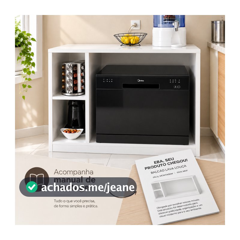 Armário de Cozinha - Balcão Planejado para embutir Lava-Louça – BANCADA  100% MDF Reforçado