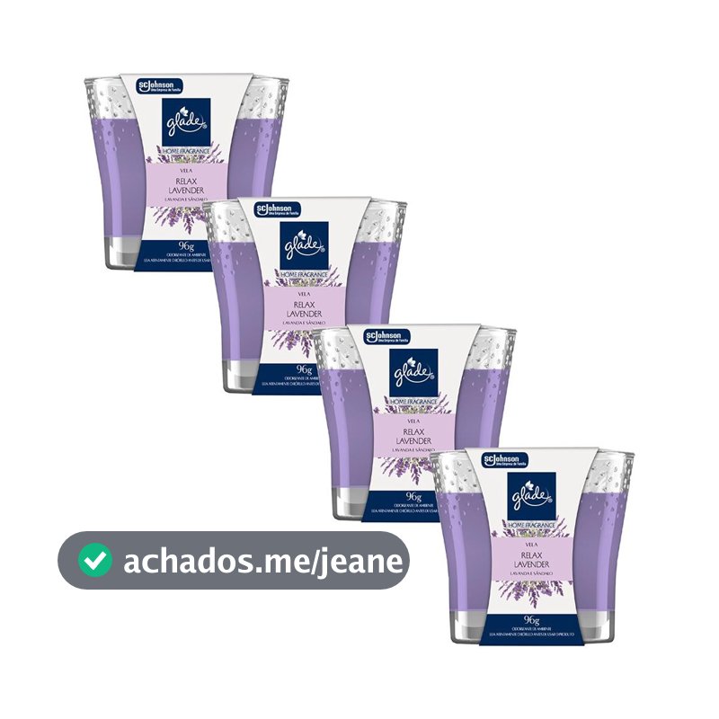 Kit 4 Vela Perfumada Relax Lavender Glade Home Fragrance 96g cada