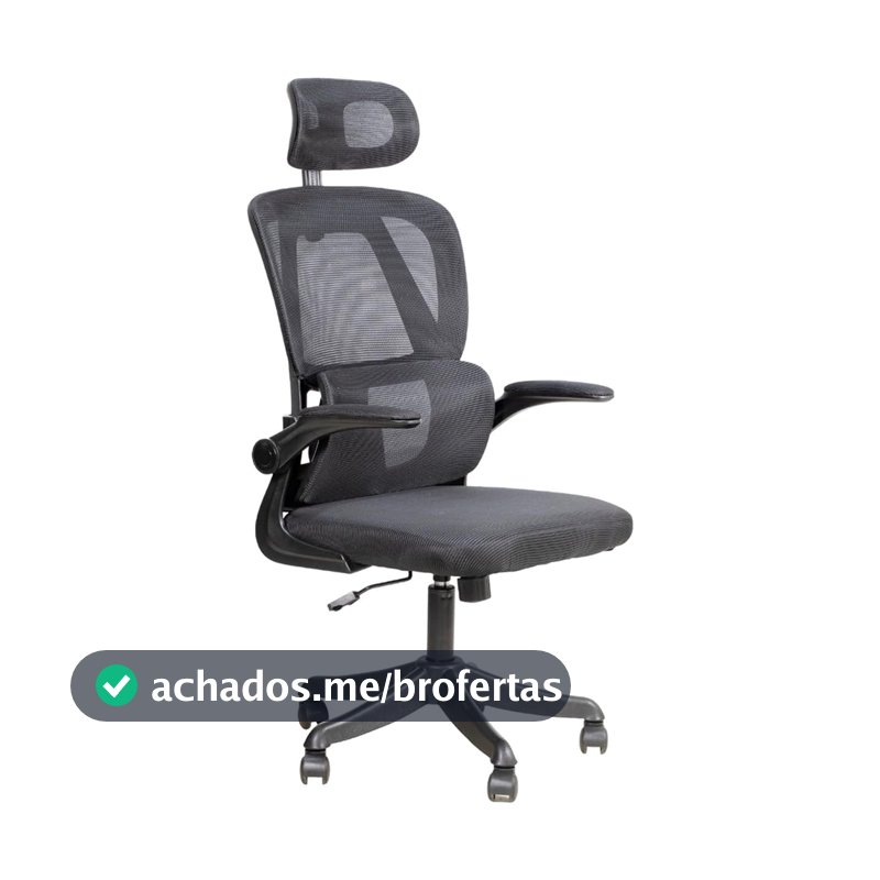 Cadeira Escritório Ergonômica Giratória Apoio Braços e Lombar Syberflex