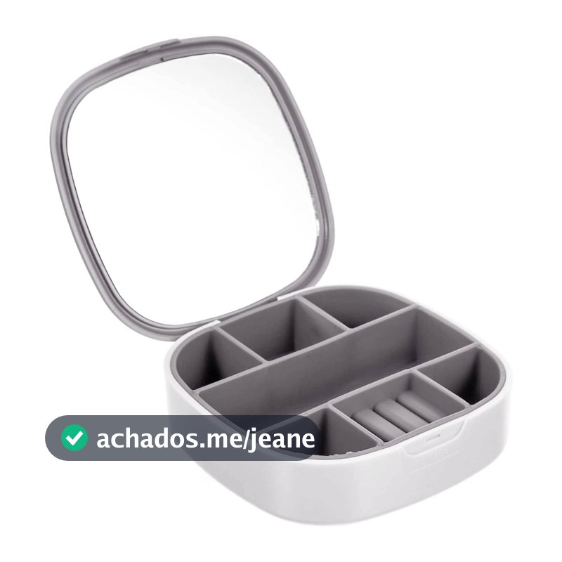 caixa de jóias Jóias portáteis Jóias de jóias Caixa de armazenamento de jóias com espelho TRC6842