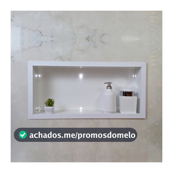 Nicho Porta Shampoo Porcelanato Para Banheiro 30x60x11 Branco Polido