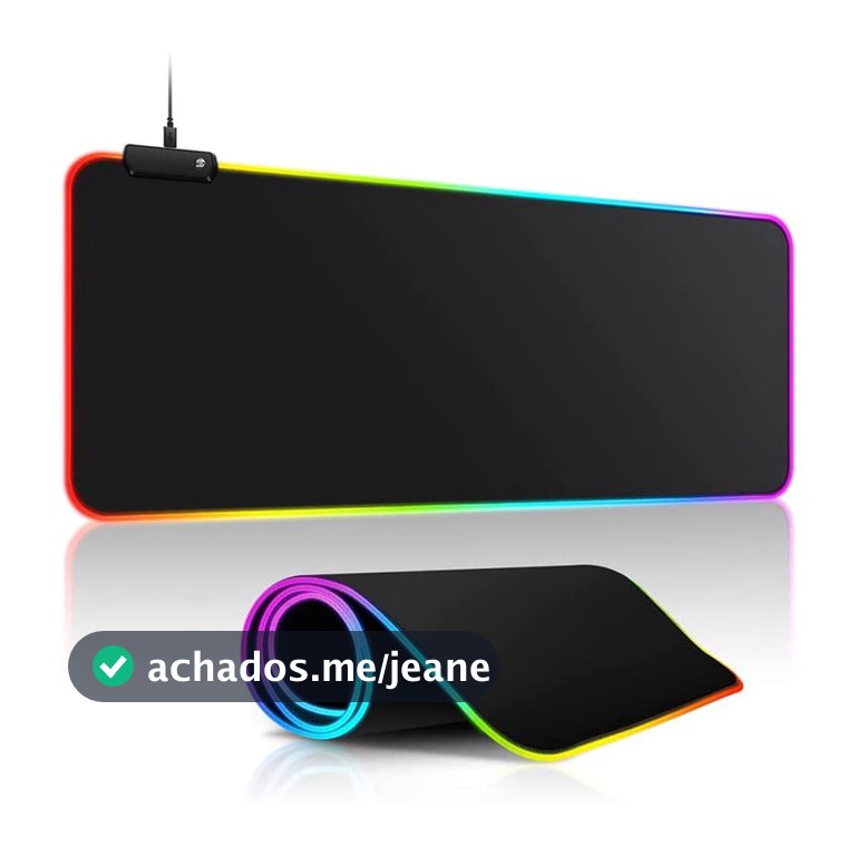 Mouse Pad Gamer Grande Speed Borda Led 7 Coolor Rgb Impermeável 300mm X 800mm SBD-H novo geracao