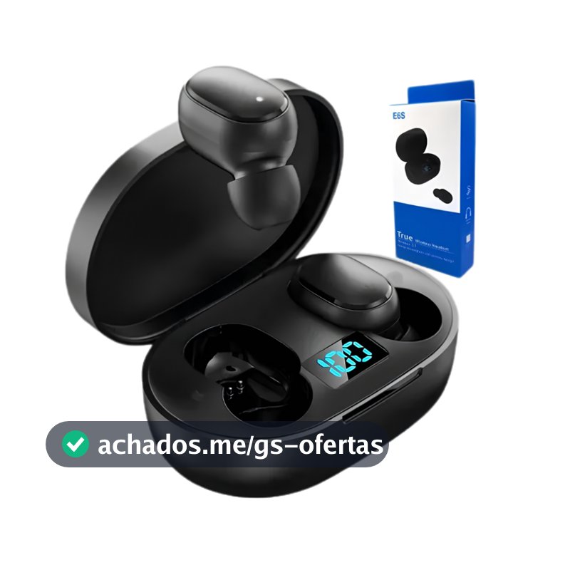 Fone de Ouvido Bluetooth TWS Sem Fio com Visor LED Estéreo Android iOS