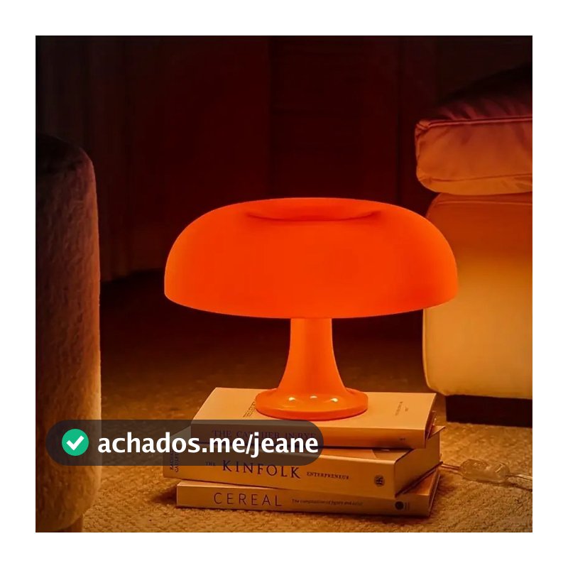 Abajur de Led Cogumelo Luminária Retrô USB para Estudo Quarto Sala Decoração Vintage
