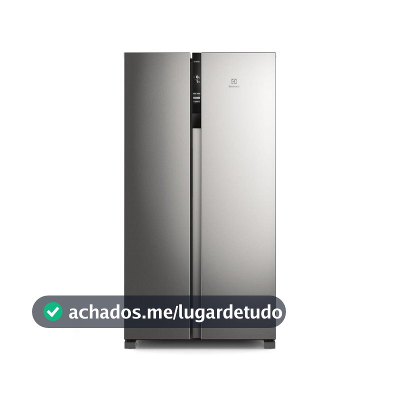 Geladeira Electrolux Frost Free Inverter 440L Efficient com AutoSense Side by Side cor Inox Look (IS4S)