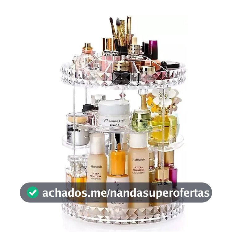 Organizador De Cosmético Maquiagem Acrílico Giratório 360º