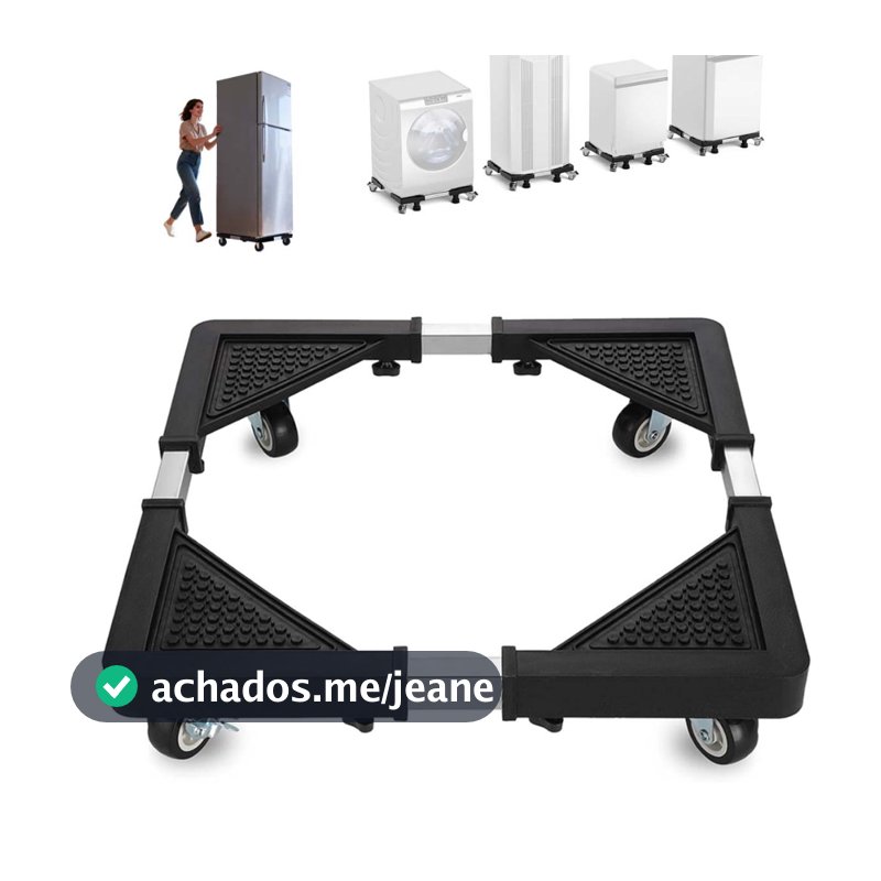 🔥Base Quadrada para Geladeira Fogão Suporte 250kg Ferramenta de Mudança 42x22x7cm