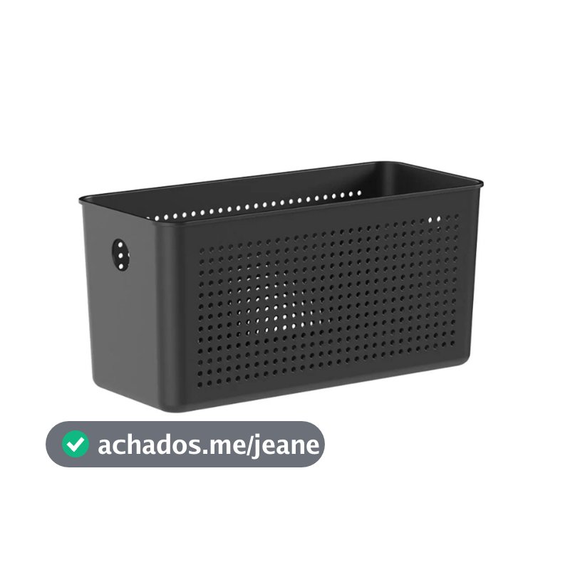 Caixa Cesto Organizadora Lavanderia Organização Multiuso Armário Cozinha Bancada 27x12x13 cm 4,2L
