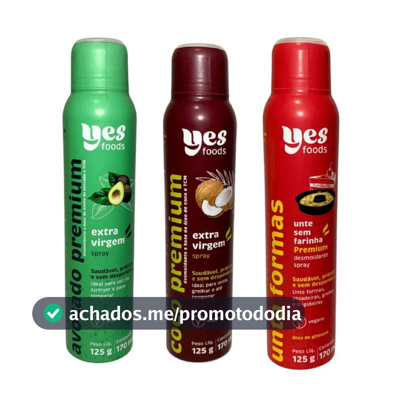 Oleo Vegano Avocado ou Côco ou Unta Formas 170ml  Spray