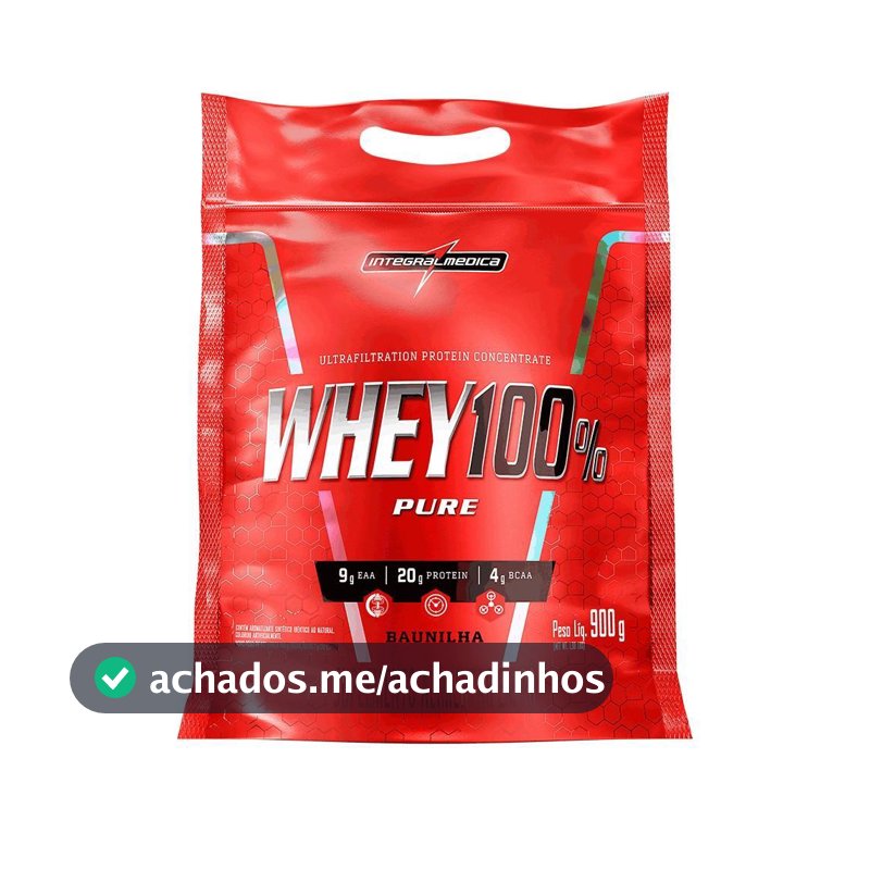 Whey 100% Pure 900g Integralmedica - 21g de Proteína para Hipertrofia e Recuperação Muscular