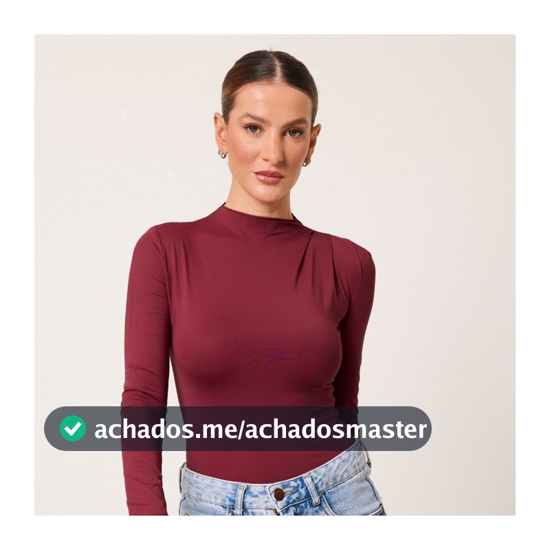 Body Feminino Gola Alta Manga Longa Poliamida Cléa Store