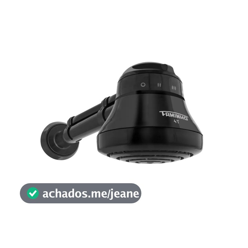 Chuveiro Elétrico Ducha Fame Preto C/ Cano 4t 5400w 110v Acabamento Fosco