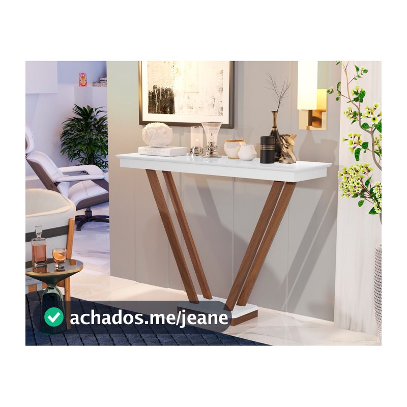 Aparador Sala Estar Moderno Supreme 119cm Pés Madeira-Branco