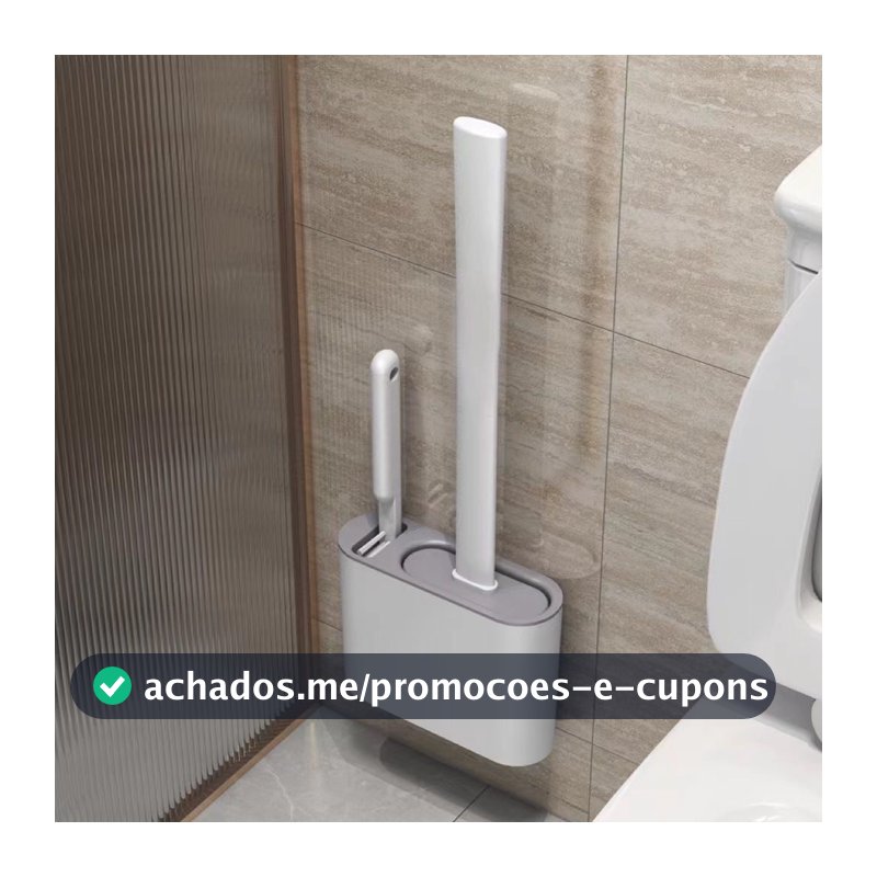 Escova de Silicone 2 em 1 para Vaso Sanitário - Base de Banheiro Privada, Alta Eficiênci