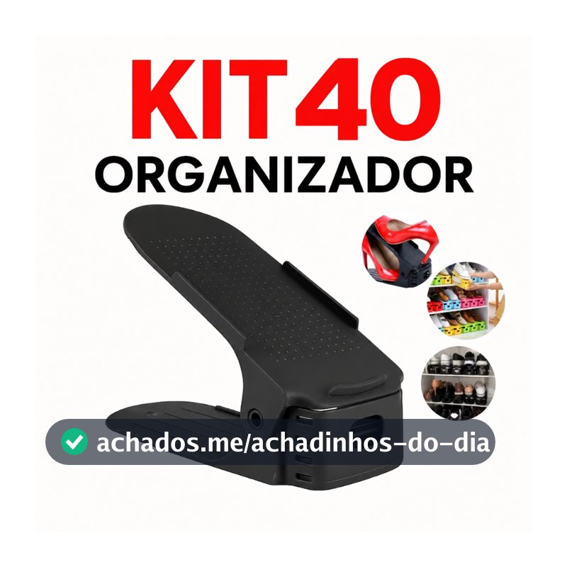 40 Organizadores De Sapato E Tênis - Preto Com Regulagem Envio Imediato!