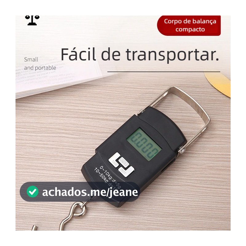 Balança Gancho Portátil Digital – Capacidade 50kg, Ideal para Bagagem de Viagem