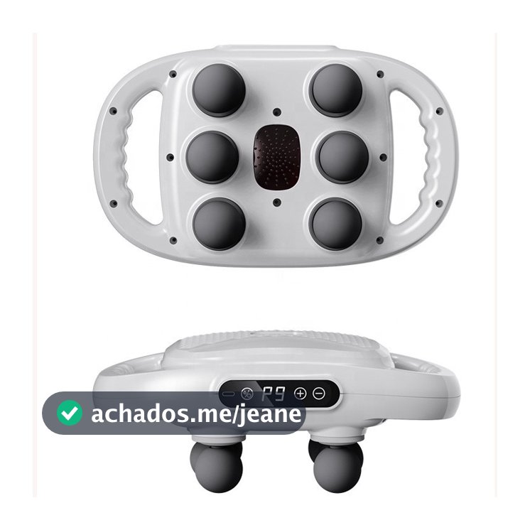 Massageador Elétrico Corporal com 6 Pontas – Pistola de Massagem Muscular Profunda