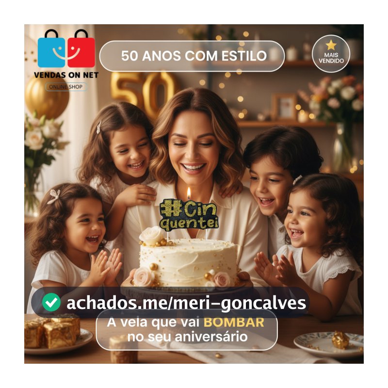 Vela de Aniversário 50 Anos #Cinquentei várias opções de cores
