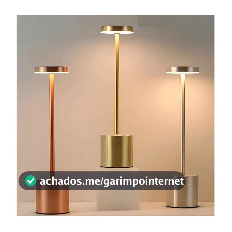Luminária de Mesa Candeiro Dumbbell Touch de Quarto Luxuosa 3 Tons de Led GA-270