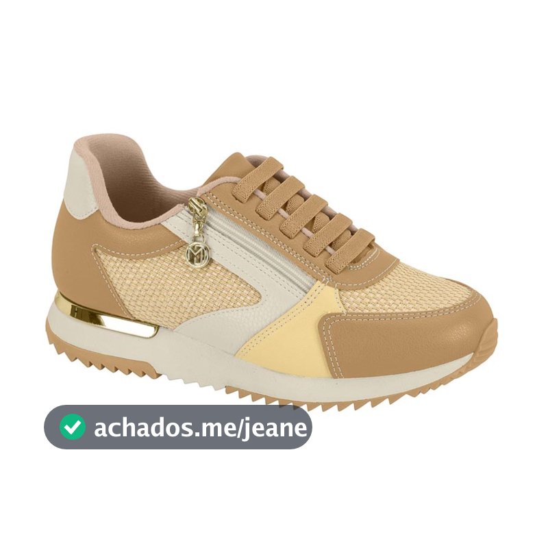 Tênis Feminino Modare 7405.103 Ortopédico com Zíper e Cadarço Elástico Esporão Fascite