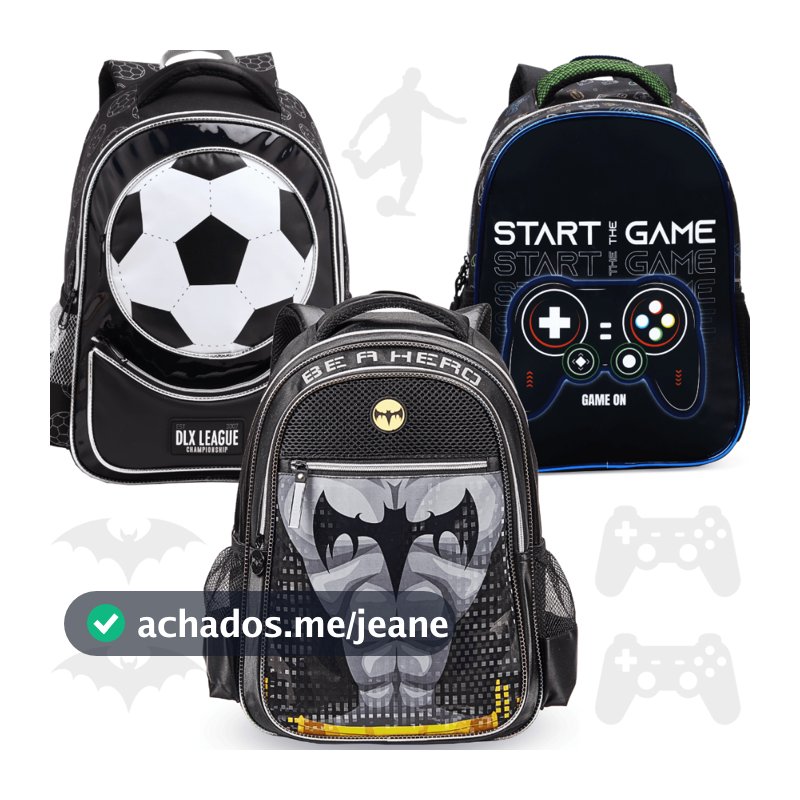 Mochila Infantil Escolar Grande Menino Homem Spider Aranha Speed Bat Morcego Gamecrafit Game Futebol