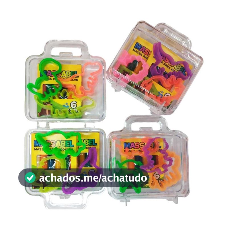 20 Maleta De Acrilico + 20 Cortador Forminha + 20 Caixinha Massinha de Modelar Prenda Lembracinha