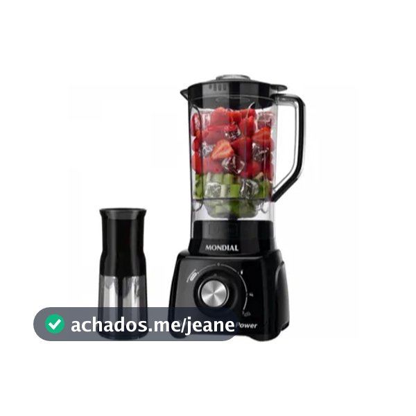 Liquidificador Turbo Preto Mondial 110V/550W, 3 Velocidades, Potente, Moderno, Resistente
