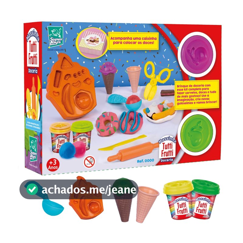 Massinha de Modelar Infantil Doceria Sorveteria Com Cheiro de Tutti-Frutti e Acessórios Super Toys