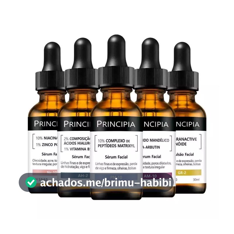 Principia Sérums Niacinamida + Hialurônico + Peptídeos + Mandélico + Retinóide