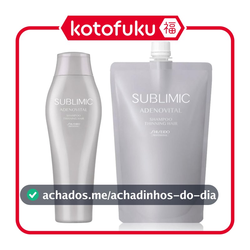 Frasco/Recarga Da Série De Shampoo Adenovital Sublimic Japão Shiseido JP