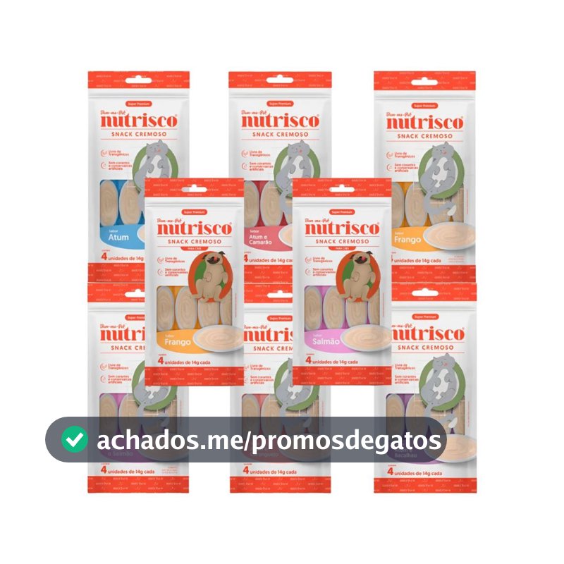 Snack Cremoso Nutrisco Para Gatos e Cães Petisco Super Premium Sabores Variados 56g - Bem-me-Pet