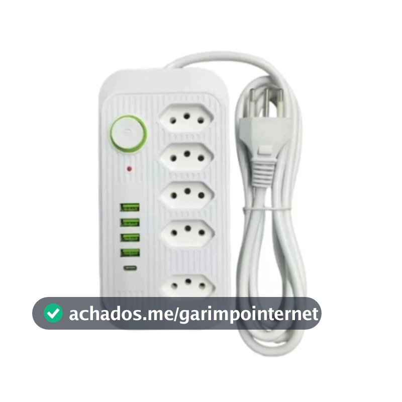 Extensão Filtro De Linha Segurança 5 Tomadas