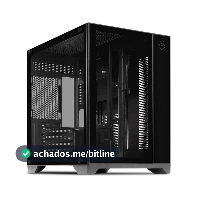 Gabinete Gamer Aquário Mancer CV100, Mid-Tower, Lateral De Vidro, Preto, MCR-CV100-BK