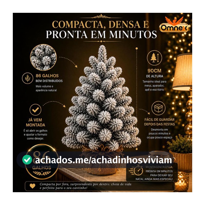 Arvore De Natal De Mesa Premium Luxo Verde ou Nevada Pinheiro Decoração 45cm 60cm ou 90cm