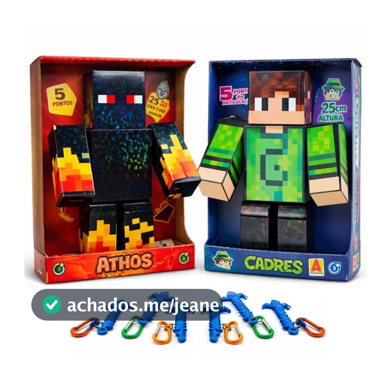 Kit 2 Bonecos Athos + Cadres Gamer Articulado Youtuber 25cm - Algazarra
