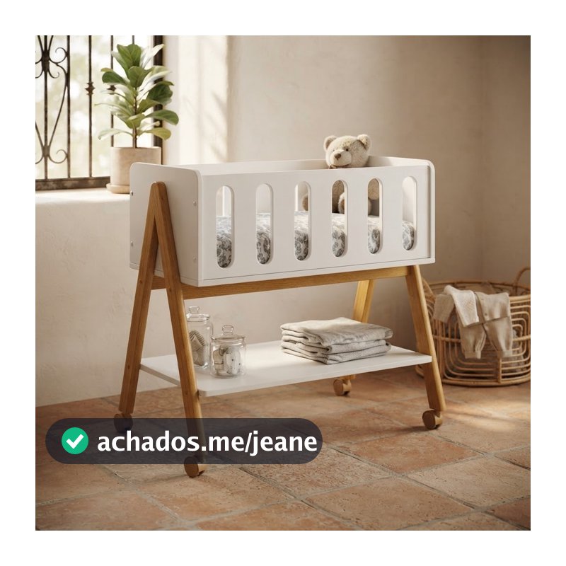 Mini Berço Sissi com Rodinhas | Ideal para o Quarto do Bebê | Matic Móveis- com Rodízios