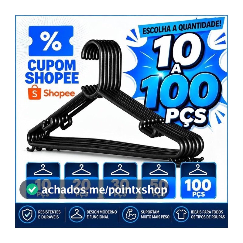Kit 300 a 5 Cabide Para Roupas Cabides Antiderrapante Resistente Adulto Suporte Para Alças Arara