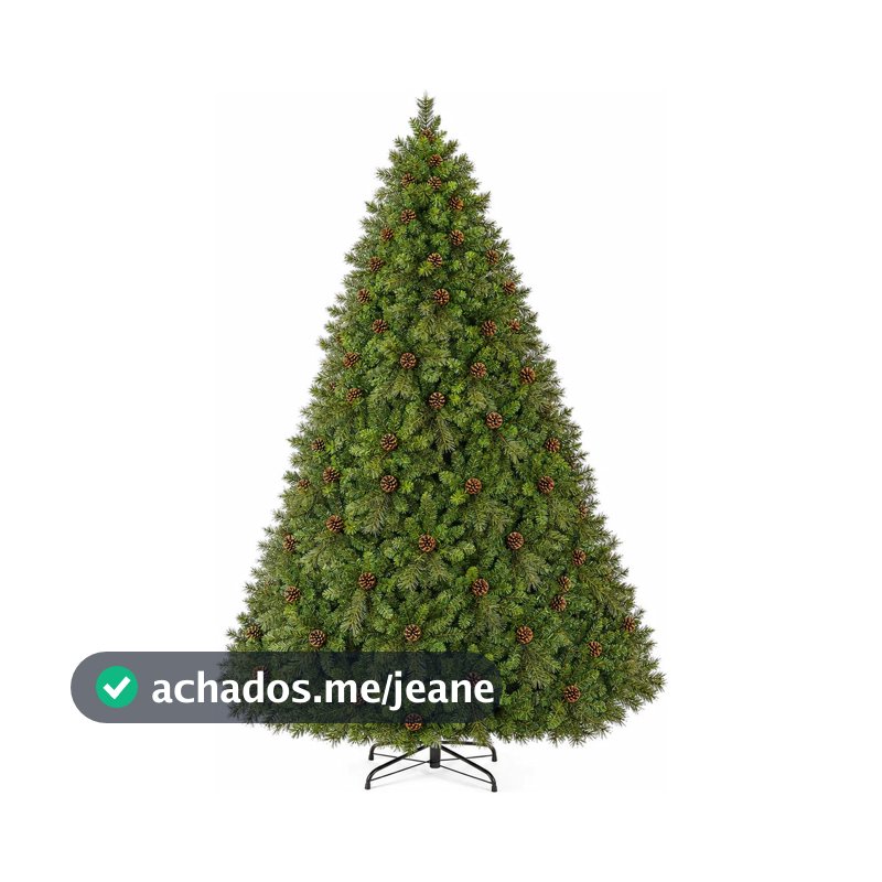 Árvore De Natal Pinheiro 240cm 1205 Galhos Cheia Com Pinhas