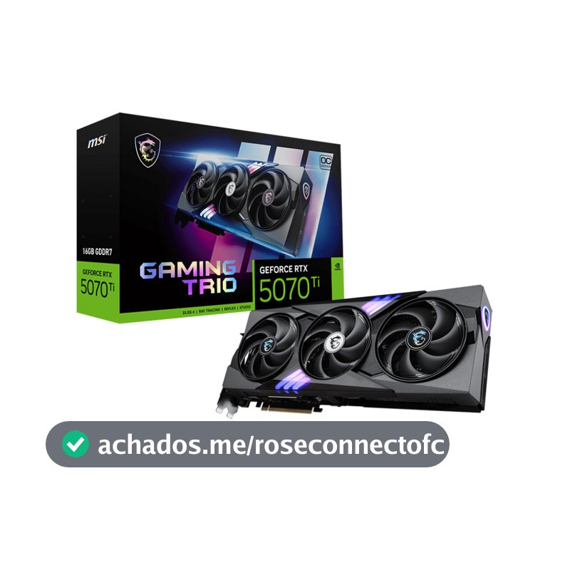Placa de Vídeo MSI NVIDIA GeForce RTX 5070 Ti Gaming trio OC,16GB GDDR7 912-V531-272