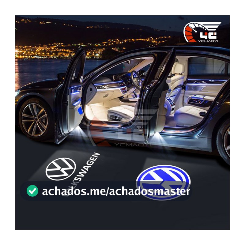 2/4Pcs Porta Do Carro LED Luz De Boas-Vindas Projetor Laser Lâmpadas De Cortesia Para Volkswagen Golf Passat Jetta Magotan Touareg Tuguan Touran Sagitar Eos T-ROC Acessórios