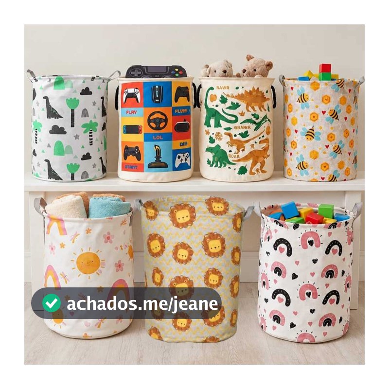Cesto Infantil Organizador Multiuso Tecido Dobrável Roupa Brinquedos