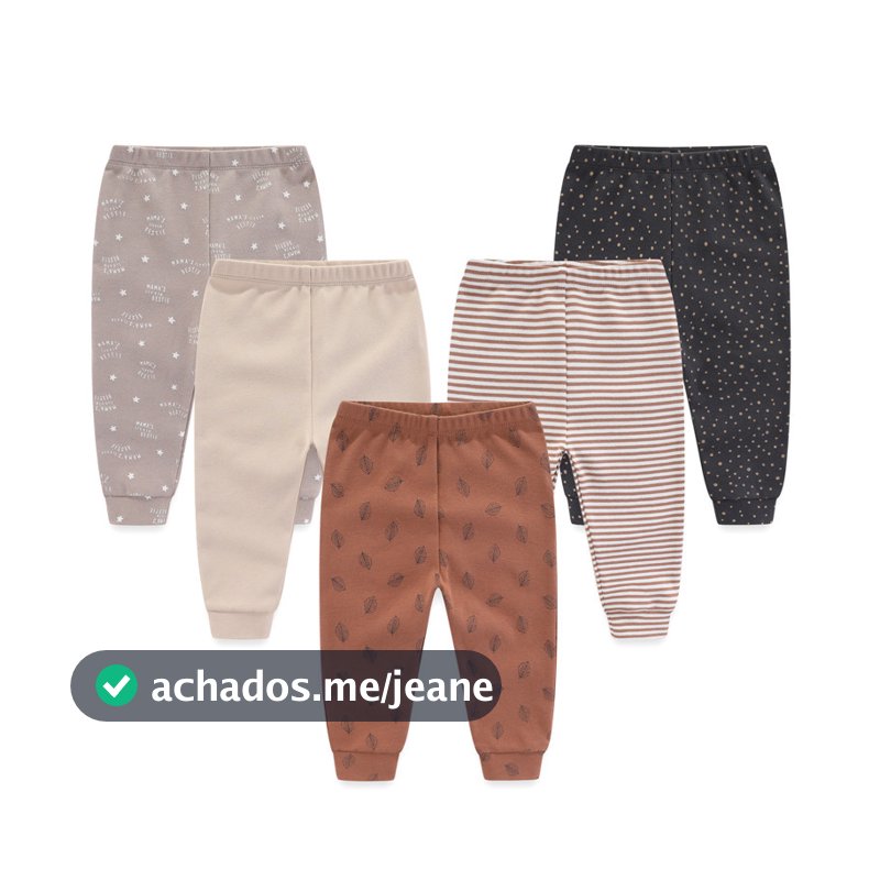 Kiddiezoom Unsiex Fashion 5 Peças Calças Fofas De Desenho Animado Para Bebês Meninos E Meninas De 0 A 12 Meses De Algodã