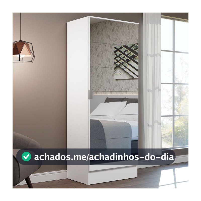 Sapateira Armário Multiúso Madesa Isis 1 Porta com Espelhos - Branco
